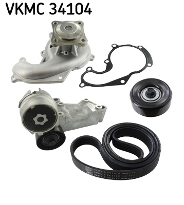 SKF Hosszbordásszíjkészlet vízpumpával VKMC34104_SKF